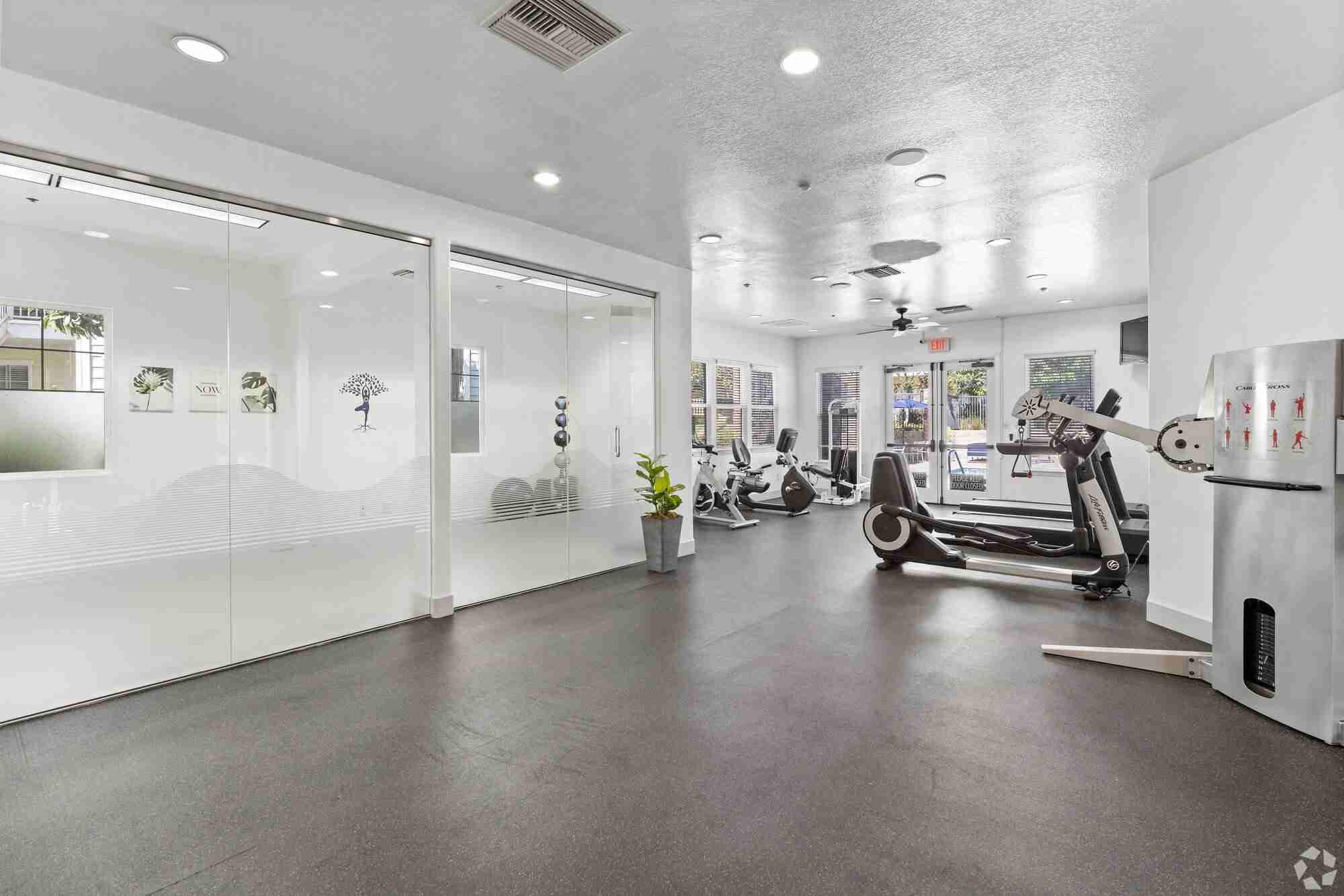 Modern fitness center with cardio equipment